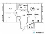 3-комнатная квартира, 97 м², 21/25 эт. Москва