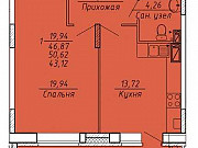 1-комнатная квартира, 43 м², 7/10 эт. Рязань