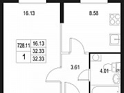 1-комнатная квартира, 32 м², 1/10 эт. Санкт-Петербург