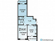 2-комнатная квартира, 60 м², 3/18 эт. Краснодар