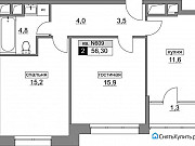 2-комнатная квартира, 56 м², 14/17 эт. Москва