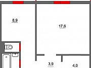 1-комнатная квартира, 42 м², 10/10 эт. Красноярск