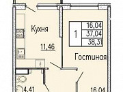 1-комнатная квартира, 37 м², 3/16 эт. Новороссийск