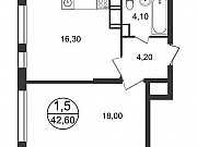 1-комнатная квартира, 42 м², 9/12 эт. Москва