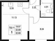 1-комнатная квартира, 32 м², 1/10 эт. Санкт-Петербург