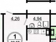 1-комнатная квартира, 32 м², 4/9 эт. Челябинск