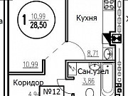 1-комнатная квартира, 28 м², 2/6 эт. Гурьевск