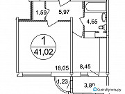 1-комнатная квартира, 40 м², 16/17 эт. Москва