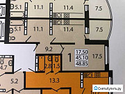 1-комнатная квартира, 48 м², 12/17 эт. Воронеж