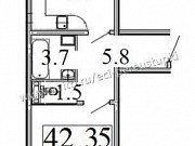 1-комнатная квартира, 42 м², 2/16 эт. Санкт-Петербург