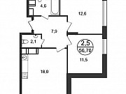 2-комнатная квартира, 56 м², 1/9 эт. Москва