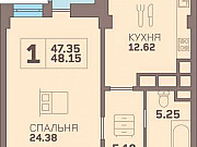 1-комнатная квартира, 48 м², 9/16 эт. Калининград