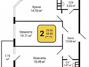 2-комнатная квартира, 60 м², 10/22 эт. Воронеж