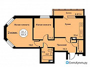 2-комнатная квартира, 63 м², 7/25 эт. Красноярск