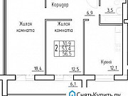 2-комнатная квартира, 56 м², 3/3 эт. Калуга