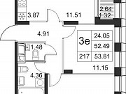 2-комнатная квартира, 53 м², 5/17 эт. Санкт-Петербург