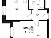 1-комнатная квартира, 36 м², 3/10 эт. Санкт-Петербург