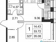 1-комнатная квартира, 35 м², 5/17 эт. Санкт-Петербург