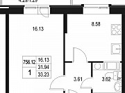 1-комнатная квартира, 33 м², 5/10 эт. Санкт-Петербург