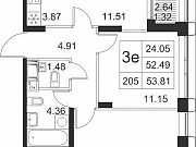 2-комнатная квартира, 53 м², 3/17 эт. Санкт-Петербург