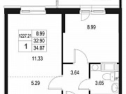 1-комнатная квартира, 34 м², 8/10 эт. Санкт-Петербург