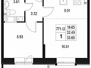 1-комнатная квартира, 33 м², 6/10 эт. Санкт-Петербург