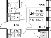 2-комнатная квартира, 51 м², 14/17 эт. Санкт-Петербург