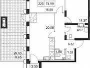 2-комнатная квартира, 75 м², 7/17 эт. Санкт-Петербург