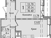 1-комнатная квартира, 37 м², 8/8 эт. Санкт-Петербург