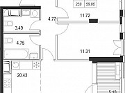 2-комнатная квартира, 59 м², 12/17 эт. Санкт-Петербург