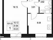 1-комнатная квартира, 33 м², 7/10 эт. Санкт-Петербург