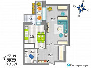 1-комнатная квартира, 40 м², 18/25 эт. Воронеж