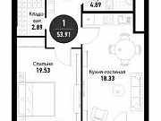 1-комнатная квартира, 54 м², 30/31 эт. Москва