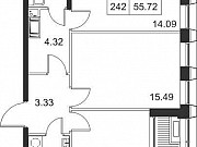 2-комнатная квартира, 55 м², 10/17 эт. Санкт-Петербург