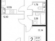 2-комнатная квартира, 48 м², 4/17 эт. Санкт-Петербург