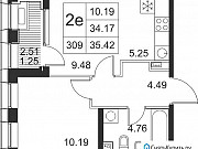 1-комнатная квартира, 35 м², 2/17 эт. Санкт-Петербург