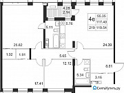 3-комнатная квартира, 119 м², 6/17 эт. Санкт-Петербург