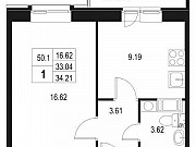 1-комнатная квартира, 34 м², 6/10 эт. Санкт-Петербург