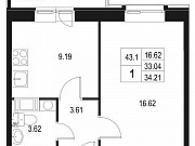 1-комнатная квартира, 34 м², 5/10 эт. Санкт-Петербург