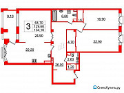 3-комнатная квартира, 129 м², 5/7 эт. Санкт-Петербург