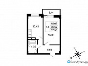 1-комнатная квартира, 37 м², 2/10 эт. Свердлова