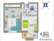 1-комнатная квартира, 38 м², 8/17 эт. Воронеж