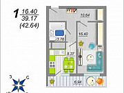 1-комнатная квартира, 43 м², 8/17 эт. Воронеж