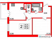 2-комнатная квартира, 47 м², 2/10 эт. Всеволожск