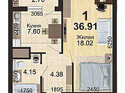 1-комнатная квартира, 37 м², 2/32 эт. Рязань