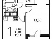 1-комнатная квартира, 35 м², 15/24 эт. Санкт-Петербург