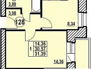 1-комнатная квартира, 31 м², 6/9 эт. Ярославль