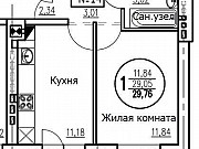 1-комнатная квартира, 29 м², 2/6 эт. Гурьевск