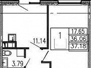 1-комнатная квартира, 39 м², 3/12 эт. Санкт-Петербург