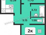 2-комнатная квартира, 56 м², 2/9 эт. Калининград